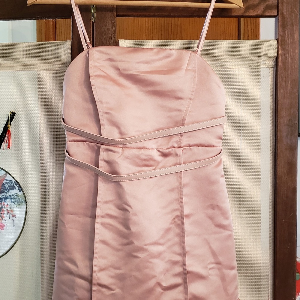 NWT Eggie Cocktail Dress Blush Rose Satin